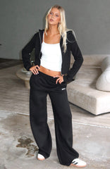 Comfy And Cute Wide Leg Sweatpants Black