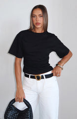 Destination Unknown Cinched Waist Boxy Tee Black