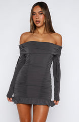 Diva Code Mini Dress Charcoal