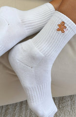 Gingerbread Socks White
