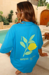 Sweet Lemonade Oversized Tee Blue