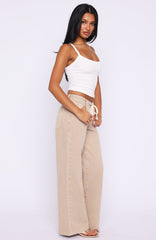 Kendall Mid Rise Wide Leg Jeans Sesame Wash