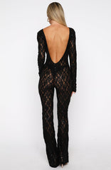 Major Attitude Lace Jumpsuit Black