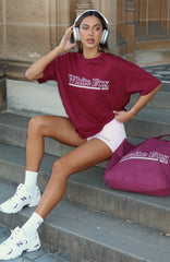 No Hesitation Oversized Tee Burgundy