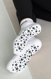 No Slowing Down Grip Socks White/Black