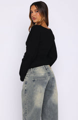 Nobody's Watching Long Sleeve Top Black