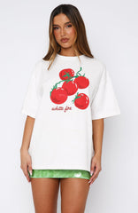 On The Vine Oversized Tee White