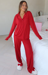 Pillow Talk Long Sleeve Pyjama Set Red