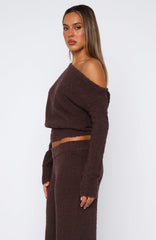 Please Be Mine Knit Sweater Chocolate