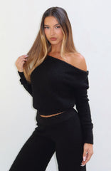 Please Be Mine Knit Sweater Black