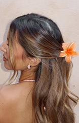 Floral Charm Hair Clip Peach