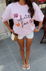 Sweet Bloom Oversized Tee Pink