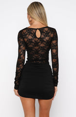 You And Me Forever Long Sleeve Mini Dress Black