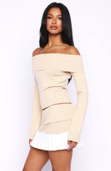 You Did It Again Mini Skirt Beige