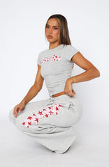 From The Archives Jaxx Wide Leg Sweatpant Dark Grey Marle