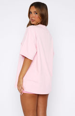 Gave You My Time Oversized Tee Pink