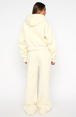 Daydreamers Madeline Wide Leg Sweatpants Lemon
