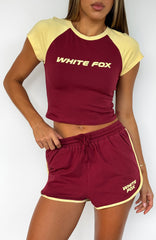 No Reason Baby Tee Burgundy