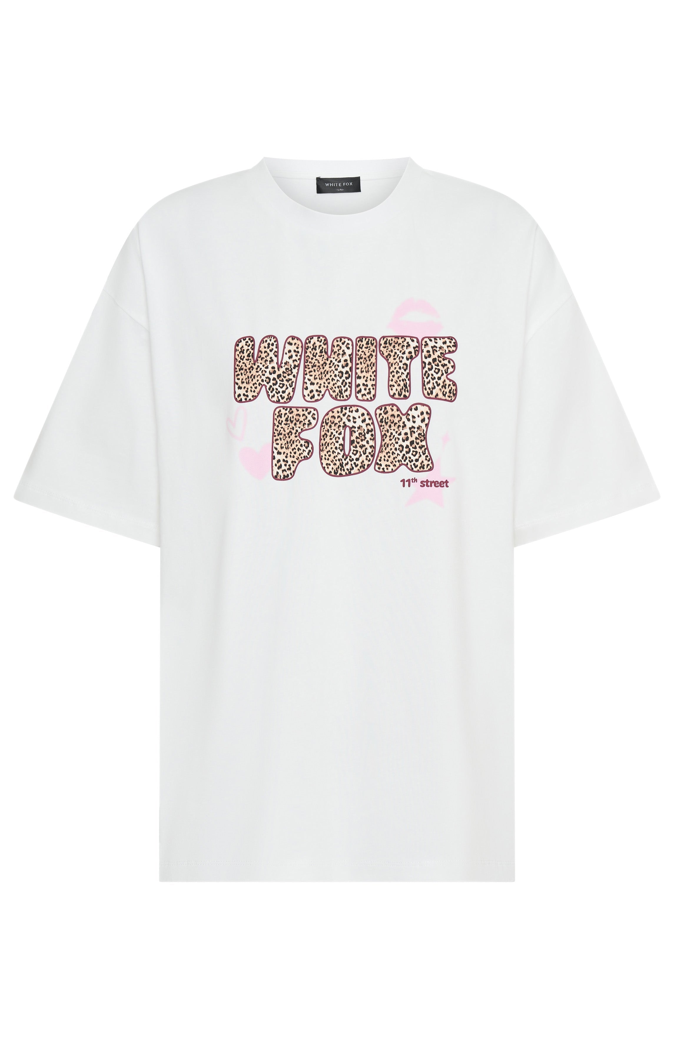 11th Street She's So Lucky Oversized Tee Leopard Splice