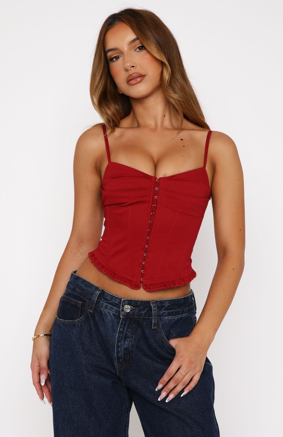 Striking Out Bustier Red