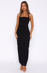 Counting On It Halter Maxi Dress Black
