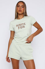 11th Street She's So Lucky Relaxed Baby Tee Iced Matcha