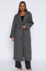 Winter Holiday Oversized Coat Charcoal