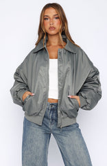 Burning For You Bomber Jacket Khaki