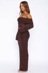 In Too Deep Knit Maxi Skirt Chocolate