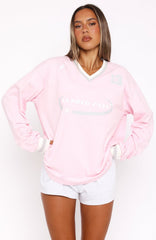 Let's Just Be Friends Long Sleeve Oversized Jersey Pink