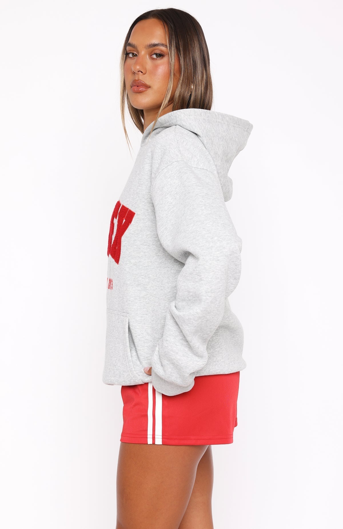 Give It Away Oversized Hoodie Dark Grey Marle