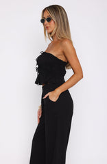 Secret Society Strapless Top Black
