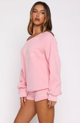 Lucky Thirteen Elsa Off Shoulder Sweater Candy Pink