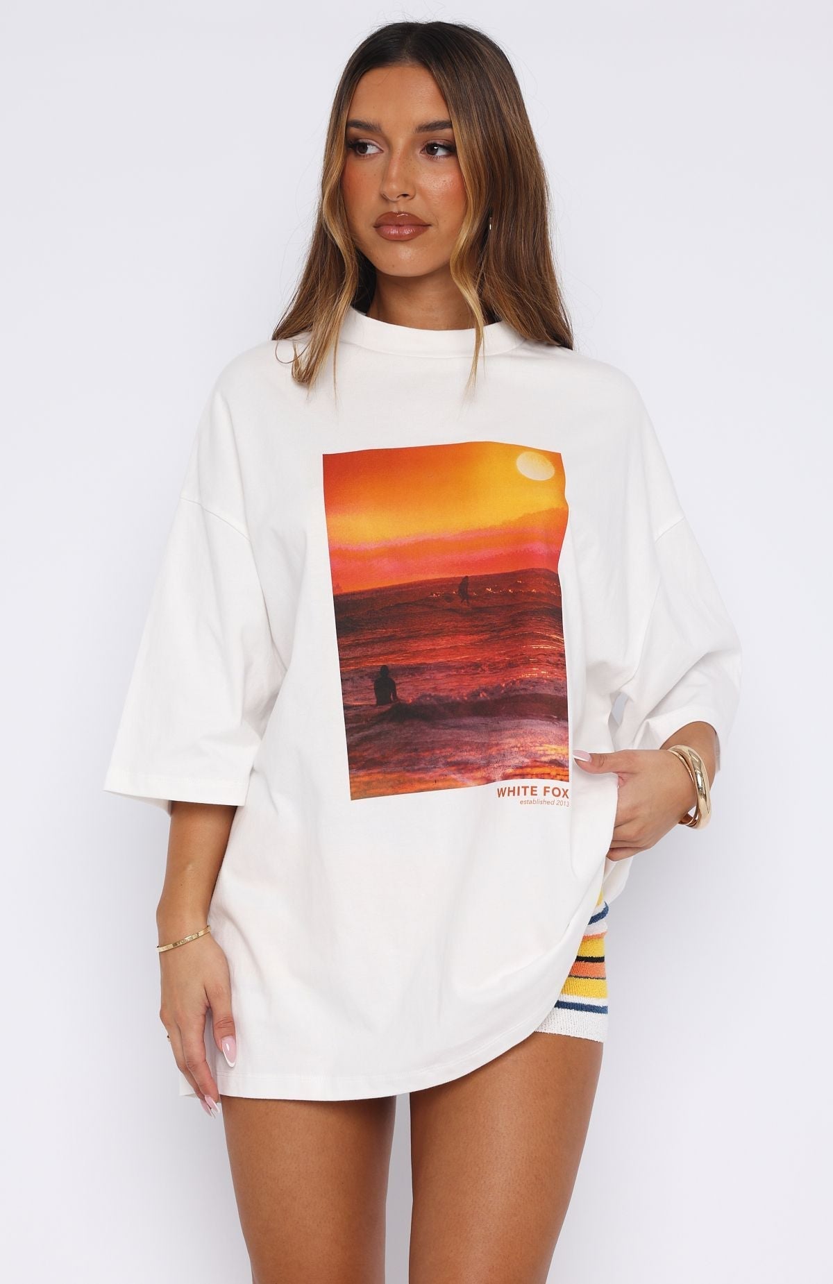 Filled With Love Oversized Tee White