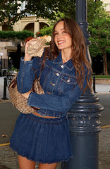 Ayla Denim Mini Skort Dark Blue