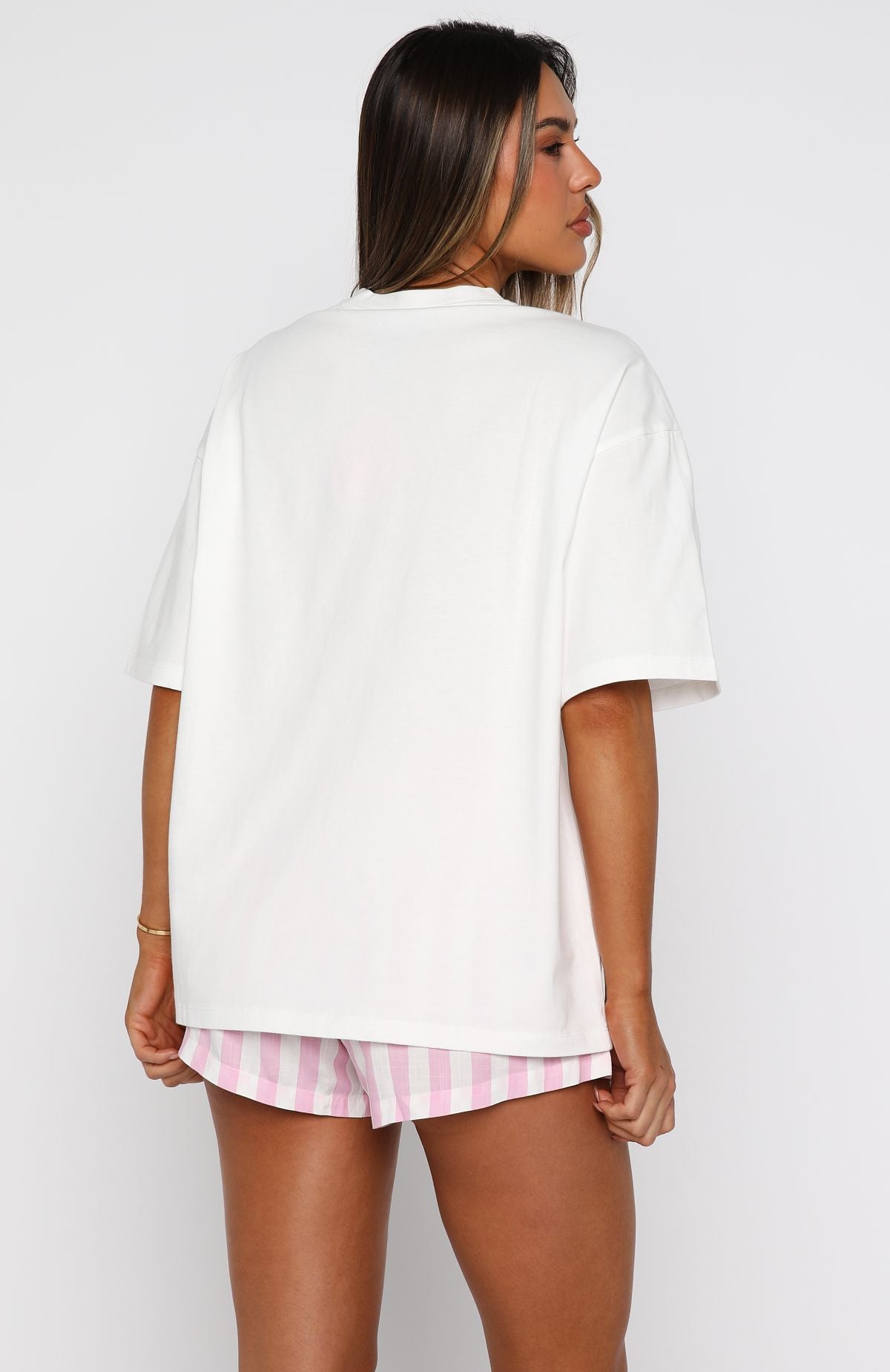 Silly Season Pyjama Shorts Pink/White Stripe