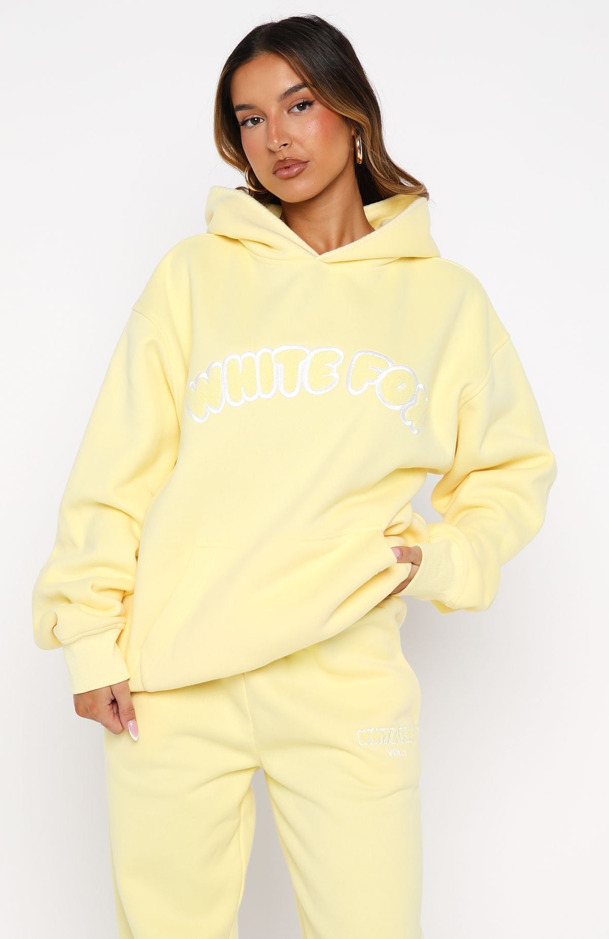 Vol. 1 Front Graphic Oversized Hoodie Lemon