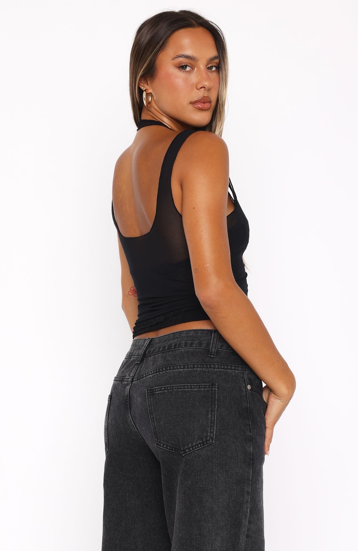 Heading Downtown Top Black