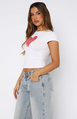 Save Your Heart Baby Tee White