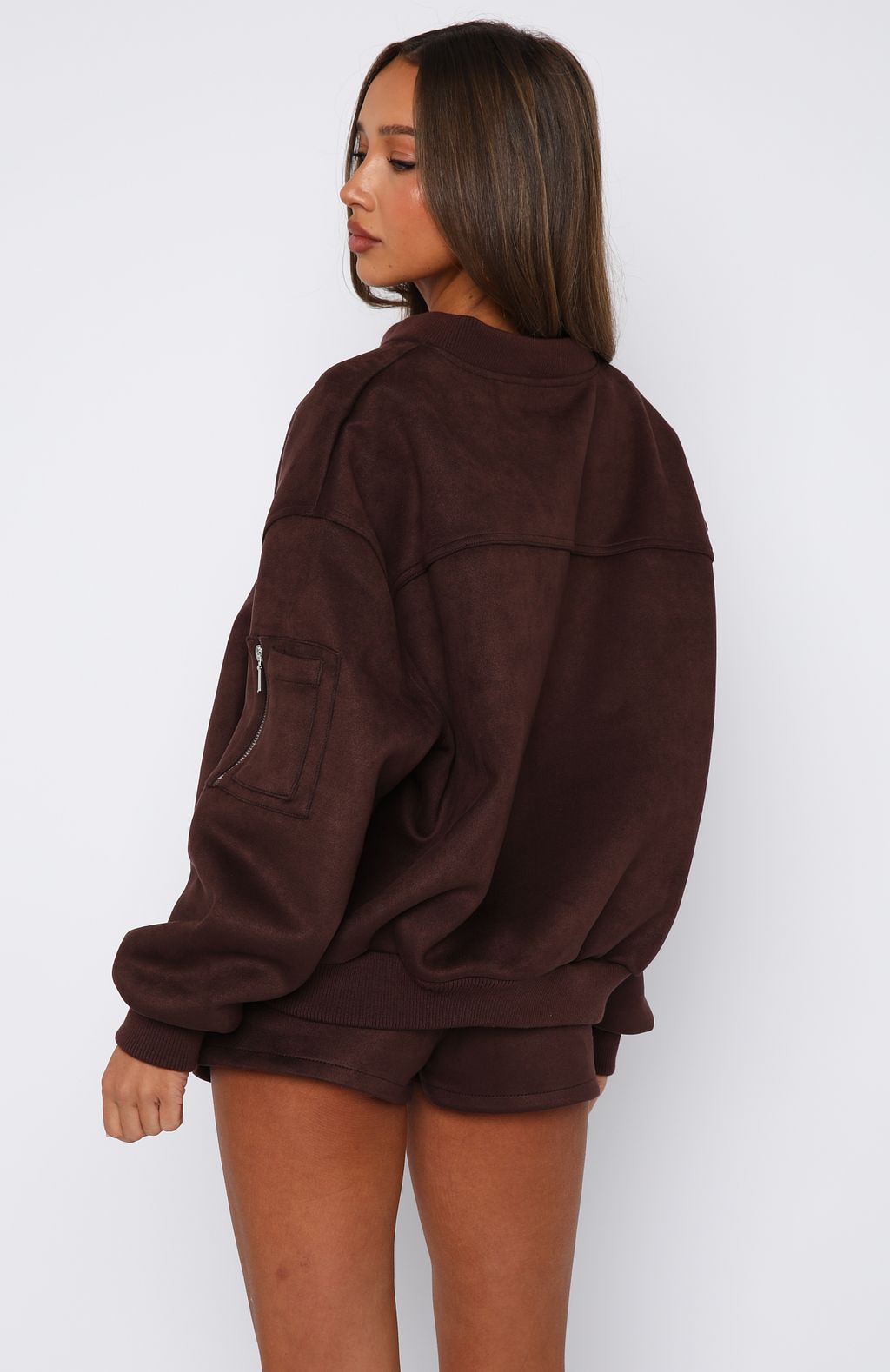 Confidence Level Suede Jacket Chocolate