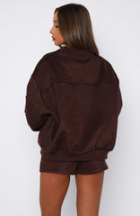 Between Us Faux Suede Shorts Chocolate