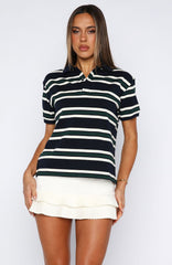 Make Your Move Polo Tee Navy Stripe
