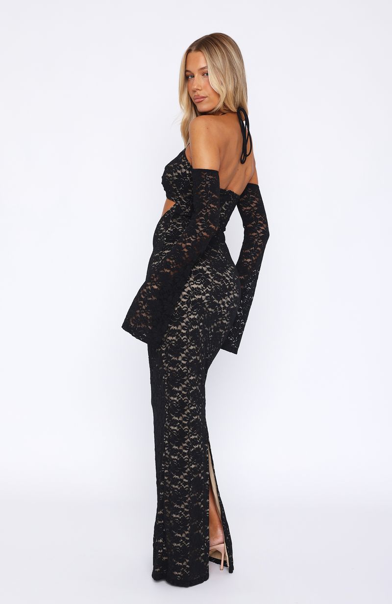 My Whole Heart Lace Maxi Dress Black