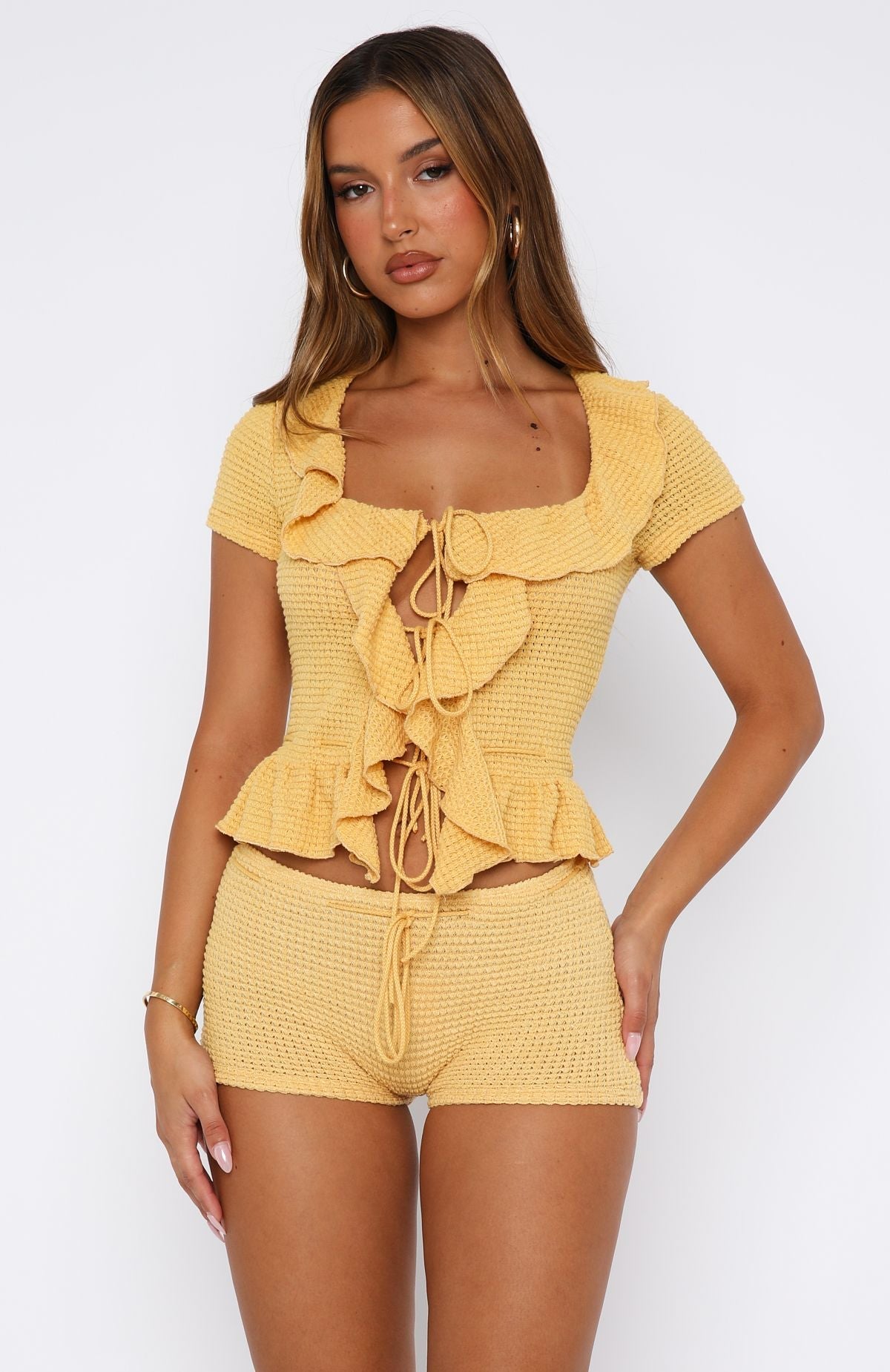 Cool It Crochet Short Sleeve Top Mango