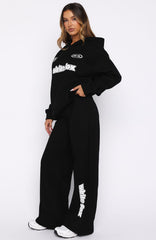 Ready To Go Wide Leg Sweatpants Black