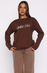 What The Heart Wants Long Sleeve Tee Chocolate