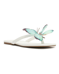 Noelle Sandals White/Aqua