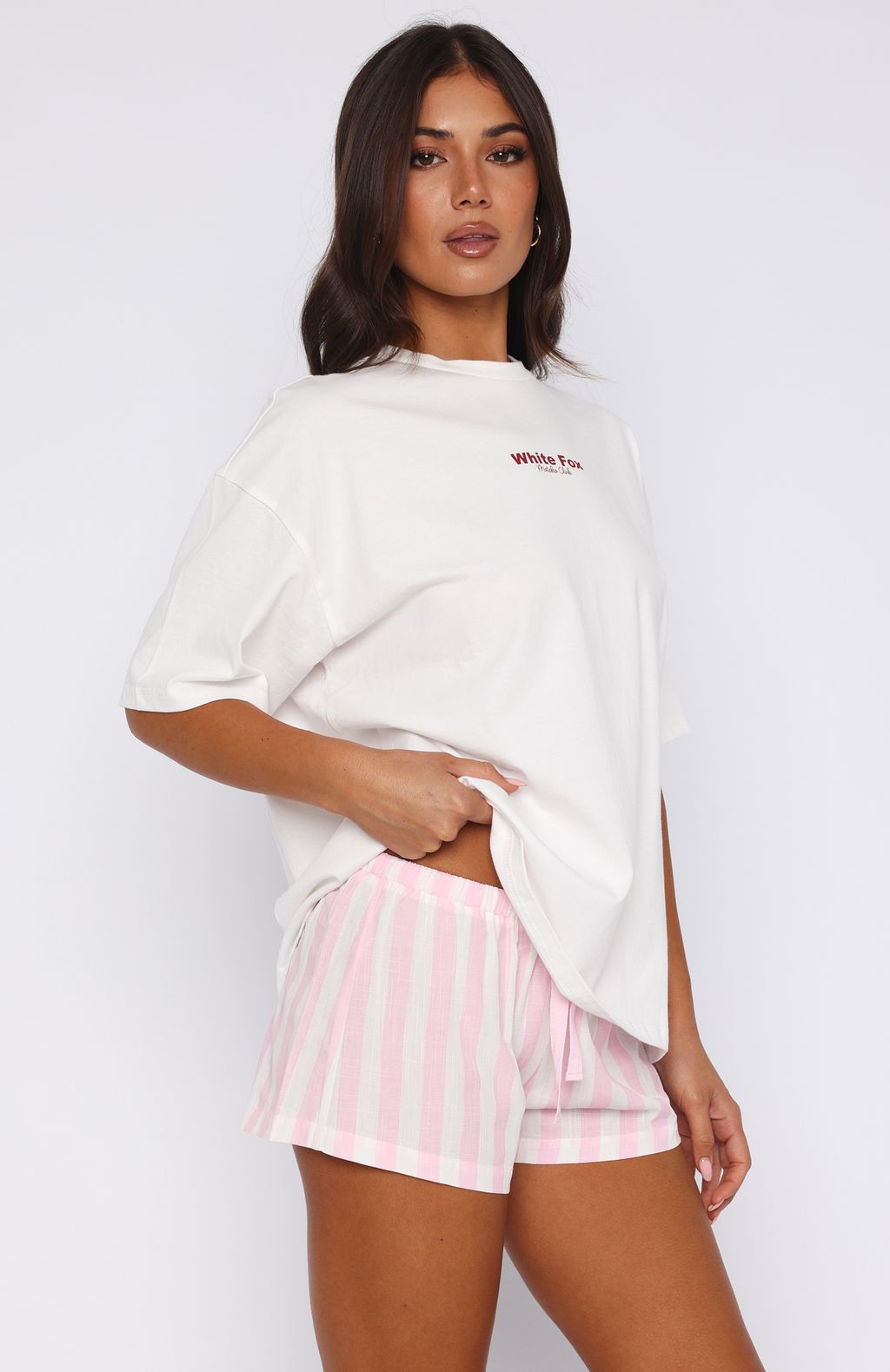 Matcha Club Pyjama Oversized Tee White
