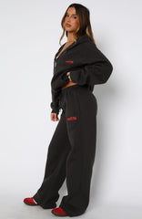Best You've Ever Had Wide Leg Sweatpants Charcoal