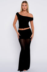 Need Your Heart Maxi Skirt Black